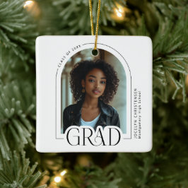 Moderne Trendy Boog Foto Grad  Keramisch Ornament