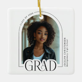 Moderne Trendy Boog Foto Grad  Keramisch Ornament
