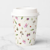 Moderne Trendy Bosbloemen Insecten Papieren Bekers (Achterkant)