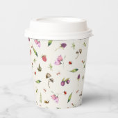 Moderne Trendy Bosbloemen Insecten Papieren Bekers (Voorkant)