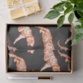 Moderne Trendy Bright Oranje Tijger op Zwart Tissuepapier (Geschenk)