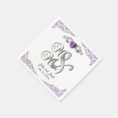 Moderne trendy bruiloft in een Paarse Damask Servet (Hoek)