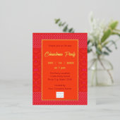 Moderne Trendy Business Kerstmis | rood Sinaasappe Folie Uitnodiging Briefkaart (Staand Voorkant)