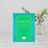 Moderne Trendy Business Kerstmis | Turquoise groen Folie Uitnodiging Briefkaart (Staand Voorkant)