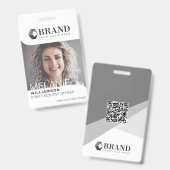 Moderne Trendy Business Professional Photo QR-code Badge (Voor- en achterkant)