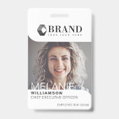 Moderne Trendy Business Professional Photo QR-code Badge (Voorkant)