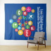 Moderne Trendy Cadeau Duurzaamheidsdoelen 2030 Wandkleed (In Situ (horizontaal))