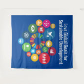 Moderne Trendy Cadeau Duurzaamheidsdoelen 2030 Wandkleed (Voorkant (horizontaal))