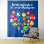Moderne Trendy Cadeau Duurzaamheidsdoelen 2030 Wandkleed (In situ)