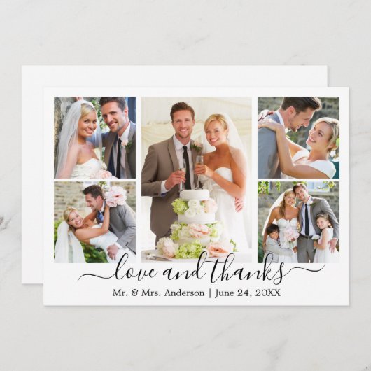 Moderne Trendy Calligraphy Script Weddenschap 5 Fo Bedankkaart (Voorkant / Achterkant)