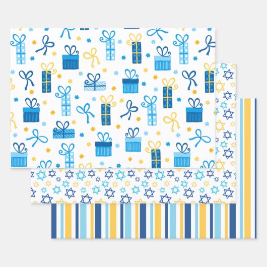 Moderne Trendy Chanukka Inpakpapier Vel (Set)