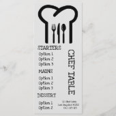 Moderne trendy chef hoed restaurant diner menu (Voorkant)