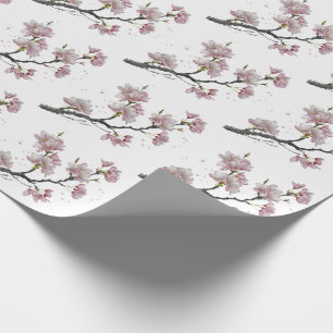 Moderne Trendy Cherry Blossom Tree Branch Cadeaupapier