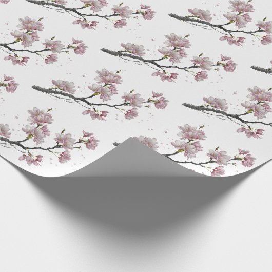 Moderne Trendy Cherry Blossom Tree Branch Cadeaupapier (Hoek)