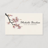 Moderne Trendy Cherry Blossom Tree Branch Visitekaartje (Voorkant)