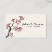 Moderne Trendy Cherry Blossom Tree Branch Visitekaartje (Voorkant)