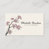 Moderne Trendy Cherry Blossom Tree Branch Visitekaartje (Voorkant)