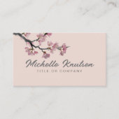 Moderne Trendy Cherry Blossom Tree Branch Visitekaartje (Voorkant)