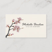 Moderne Trendy Cherry Blossom Tree Branch Visitekaartje (Voorkant)