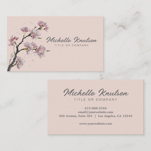 Moderne Trendy Cherry Blossom Tree Branch Visitekaartje (Voorkant / Achterkant)