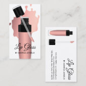 Moderne Trendy Chic Roos Gold Lip Gloss-schijven Visitekaartje (Voorkant / Achterkant)