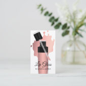 Moderne Trendy Chic Roos Gold Lip Gloss-schijven Visitekaartje (Staand voorkant)