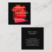 Moderne trendy chique make-up artiest professional vierkante visitekaartje (Voorkant / Achterkant)