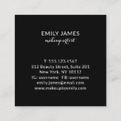 Moderne trendy chique make-up artiest professional vierkante visitekaartje (Achterkant)