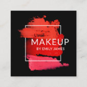 Moderne trendy chique make-up artiest professional vierkante visitekaartje (Voorkant)