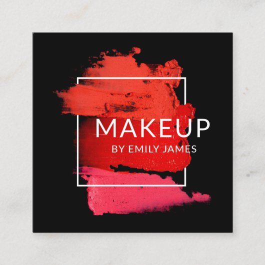Moderne trendy chique make-up artiest professional vierkante visitekaartje (Voorkant)
