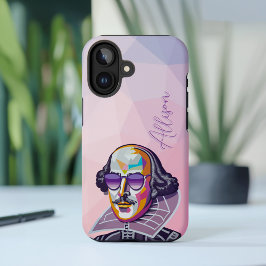 Moderne trendy chique roze geometrische Shakespear iPhone 16 Hoesje