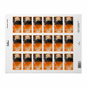 Moderne Trendy Chique Sinaasappel Monochroom Bloem Etiket (Full Sheet)