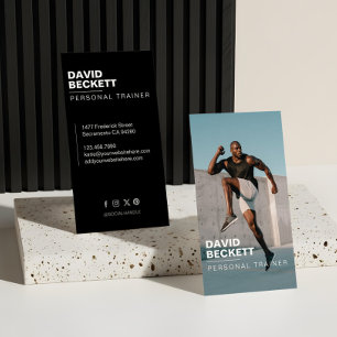 Moderne trendy coach personal trainer fitness foto visitekaartje