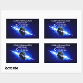 Moderne Trendy Cool Blue Lightning Elektricien Bus Rechthoekige Sticker (Vel)