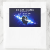 Moderne Trendy Cool Blue Lightning Elektricien Bus Rechthoekige Sticker (Tas)