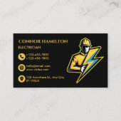 Moderne Trendy Cool Lightning Elektricien Visitekaartje (Voorkant)