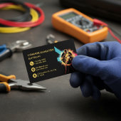 Moderne Trendy Cool Lightning Elektricien Visitekaartje
