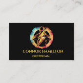 Moderne Trendy Cool Lightning Elektricien Visitekaartje (Achterkant)