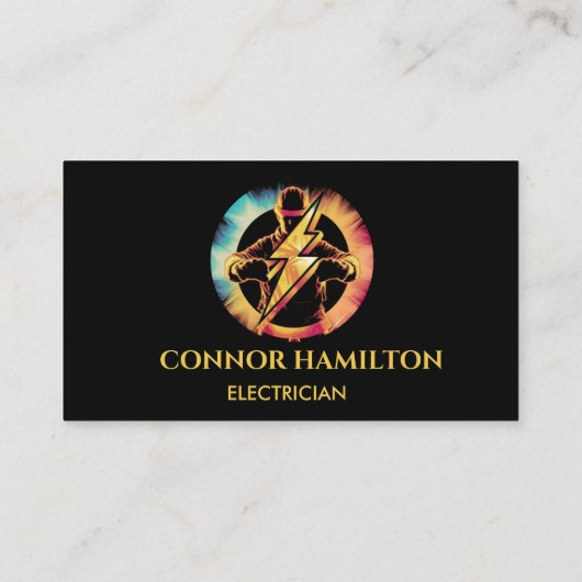 Moderne Trendy Cool Lightning Elektricien Visitekaartje (Achterkant)