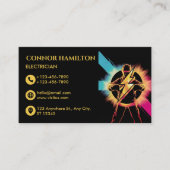 Moderne Trendy Cool Lightning Elektricien Visitekaartje (Voorkant)