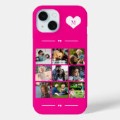 Moderne trendy custom 9 fotocollage monogram Case-Mate iPhone case (Achterkant)