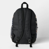 Moderne Trendy Dark Check Plaid Monogram Initialen Bedrukte Rugzak (Achterkant)