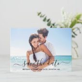 Moderne Trendy de Foto van het Manuscript sparen d Save The Date (Staand voorkant)