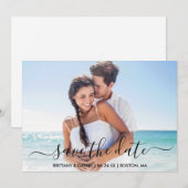 Moderne Trendy de Foto van het Manuscript sparen d Save The Date (Voorkant / Achterkant)