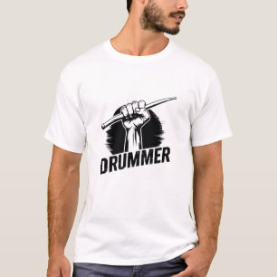 Moderne trendy drummer vuist met drumsticks t-shirt