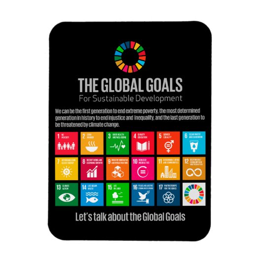 Moderne trendy duurzaamheidsdoelen Inspirerend Magneet (Verticaal)