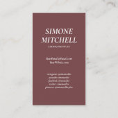 Moderne Trendy Earth Tone Social Media Professiona Visitekaartje (Achterkant)