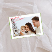 Moderne Trendy eenvoudige Groene Check Geplande fo Feestdagenkaart