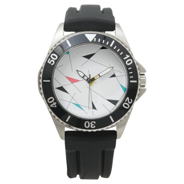 Moderne, trendy, eenvoudige, leuke geometrische gr horloge (Voorkant)
