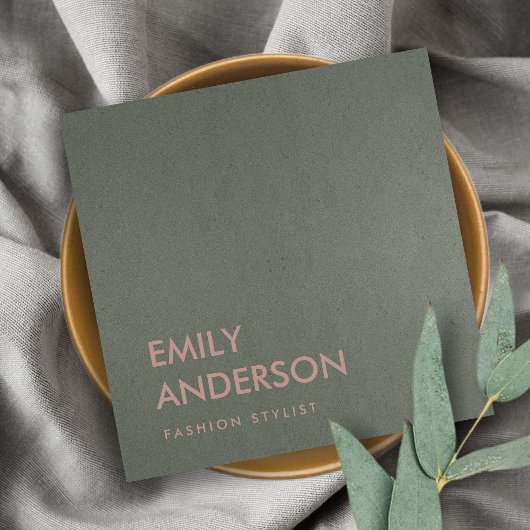 MODERNE TRENDY EENVOUDIGE MINIMALE FAUX DONKER ZIL VIERKANTE VISITEKAARTJE